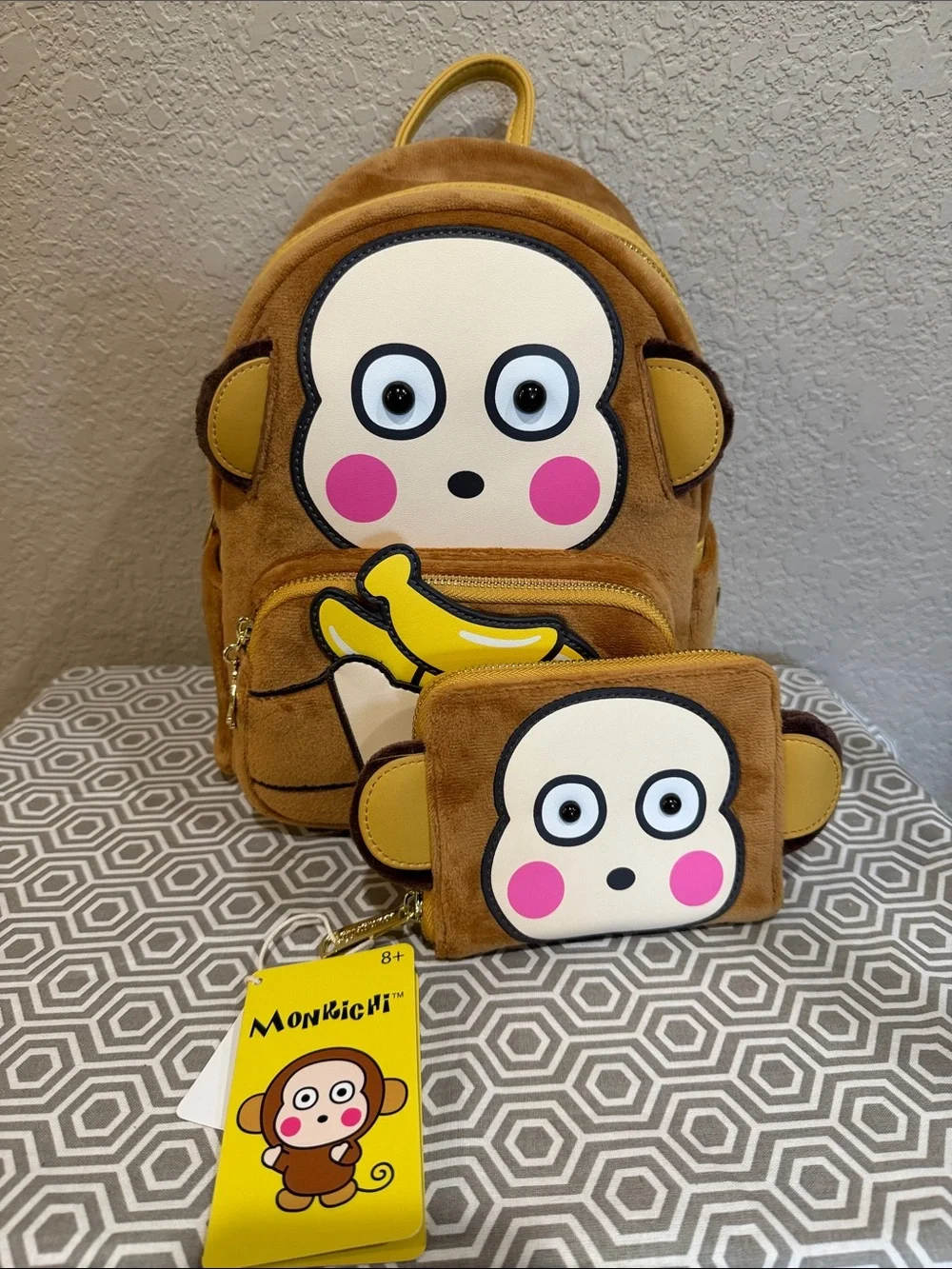 Loungefly Sanrio Monkichi Monkey Plush Backpack & Wallet